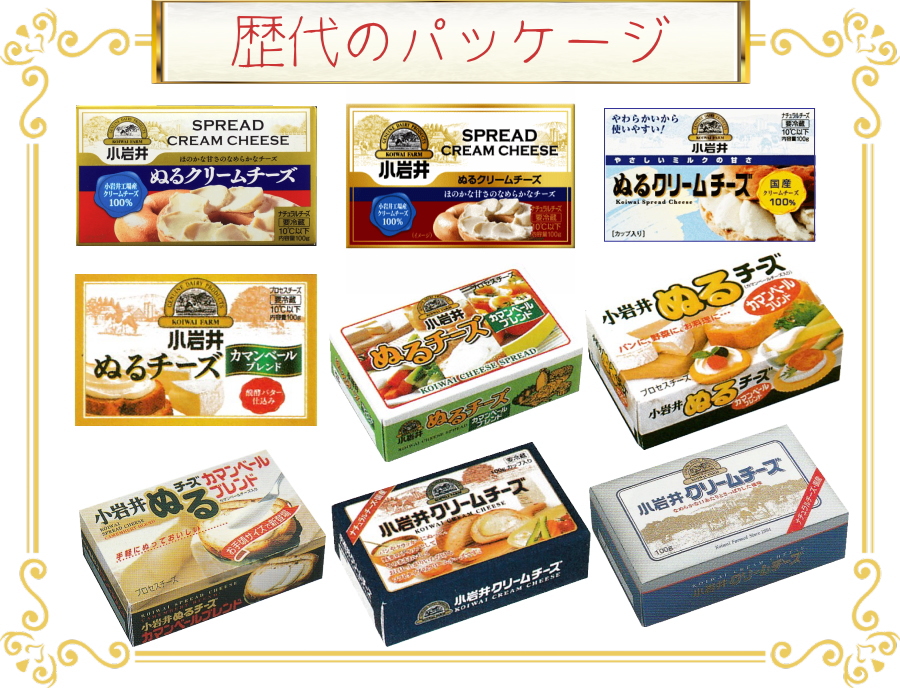 小岩井クリームチーズの歴代パッケージ